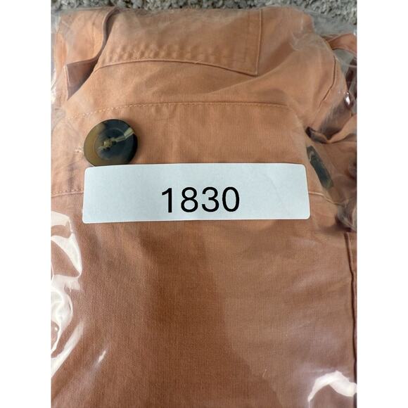 Universal Thread Size L Tie Front Button Jacket Peach Long Sleeve Pocket Outdoor - Picture 8 of 8